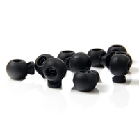 10 pcs black plastic ball round spring stop cord lock ends toggle stopper clip for sportswear clothing shoes rope diy craft part