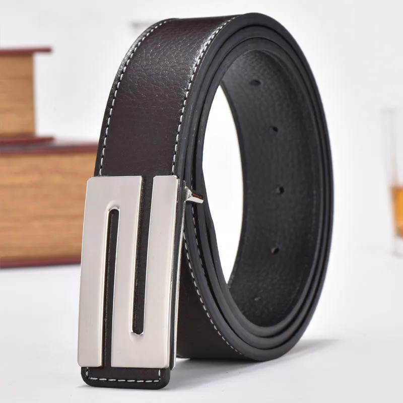 Men Belts Luxury Designer Waistband Brand Male Genuine Leather Women Belt for Man Smooth Metal Buckle Strap Jeans | Аксессуары для