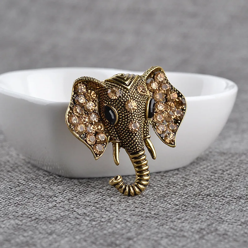 Броши-слоны заколки с животными Crystal Charms Badge унисекс стразы аксессуары для женщин