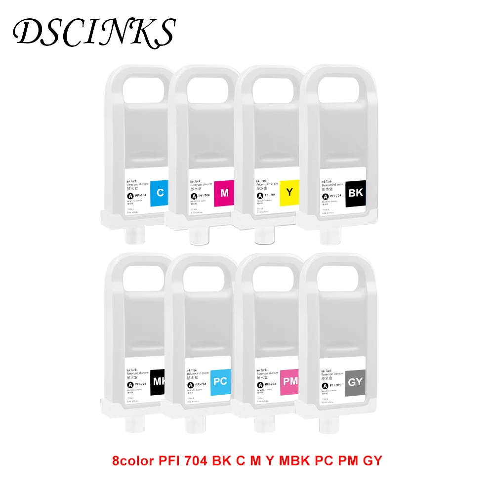 8 шт. многоразовый картридж с чернилами для Canon IPF8300S IPF8310S IPF 8300 8310S S PFI704 PFI 704