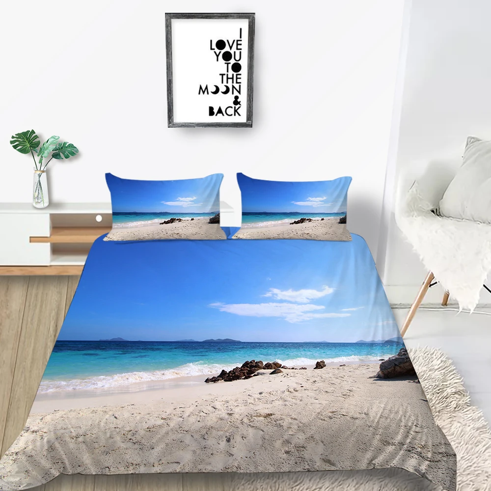 Постельный комплект для пляжа романтическое свежее покрывало с 3D рисунком
