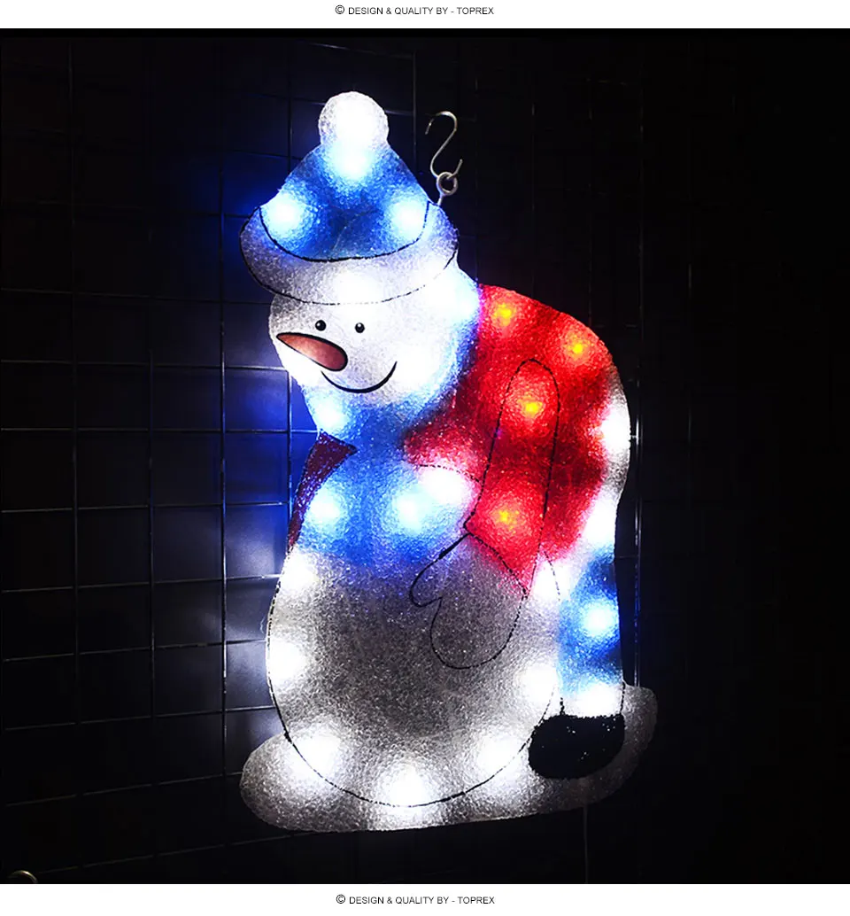 Toprex 2D navidad снеговик рождественские светодиодные фонари украшение рождественское оконное освещение декоративное освещение для дома