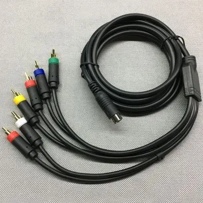 Цвет: желтый FZQWEG 1 шт. 1,8 м компонентный AV видео-аудио кабель для SEGA Saturn AV RCA шнур для SS(проверка обзора - Цвет: Цвет: желтый
