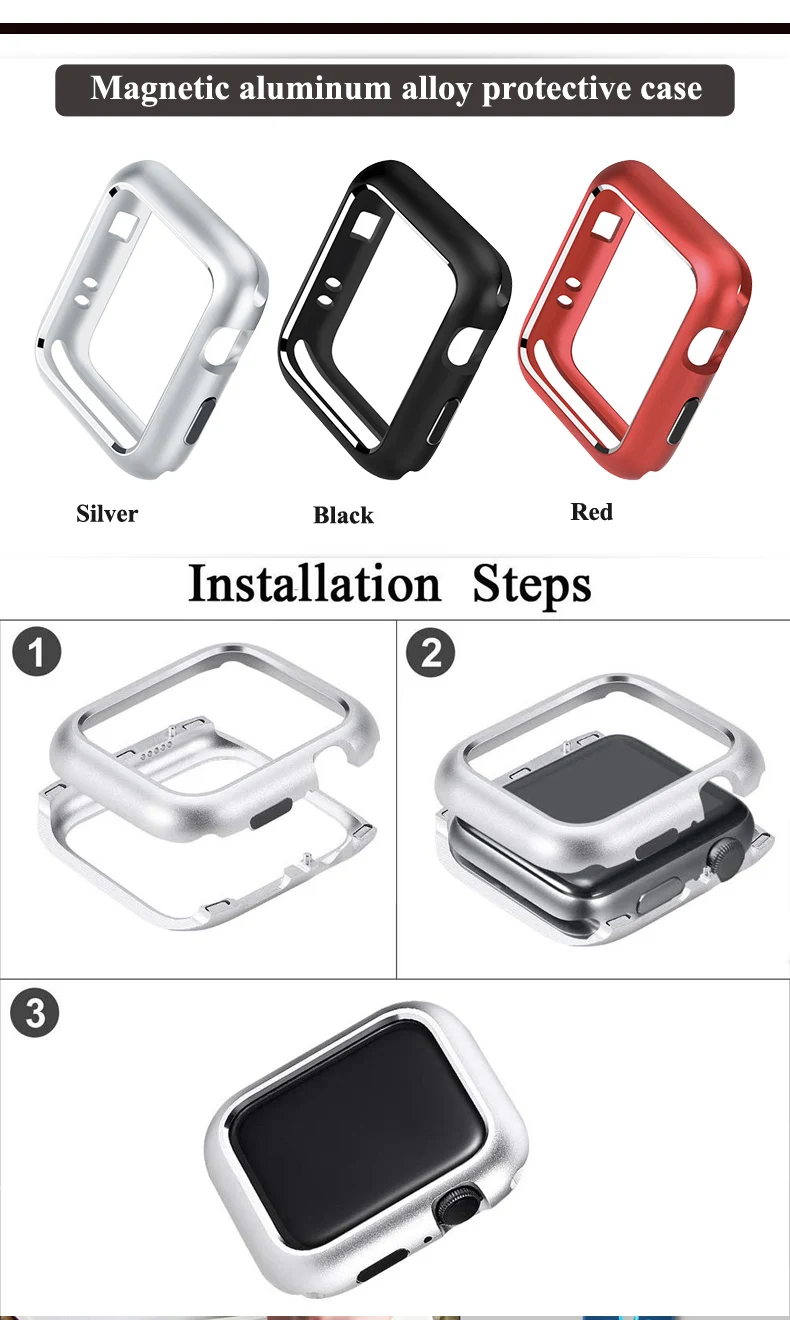 Защитный чехол для Apple Watch 38 мм, 42 мм, 40 мм 44 мягкий прозрачный TPU/Алюминий корпус из сплава для наручных часов Iwatch серии 5 4 3 2 1 Аксессуары