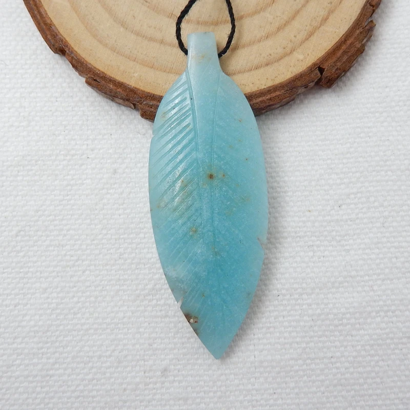 Резной Амазонит в форме листьев натуральный камень ручная работа подвеска