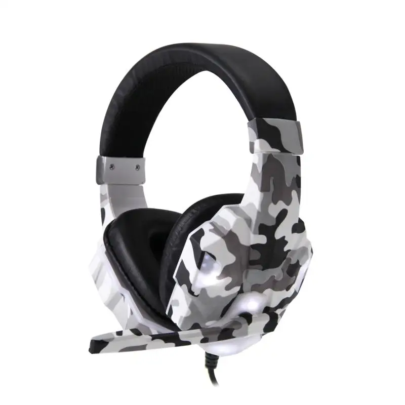 

High Quality Head-mounted Gaming Headset Microphone Wired Stereo Bass USB Headphones LED Light Computer PC Earphon