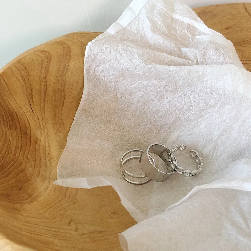 

3 pcs New Trendy Gold Color Round Hollow Rings Set For Women Metal Geometry Circular Punk Charm Ring Aesthetic Jewelry Gift