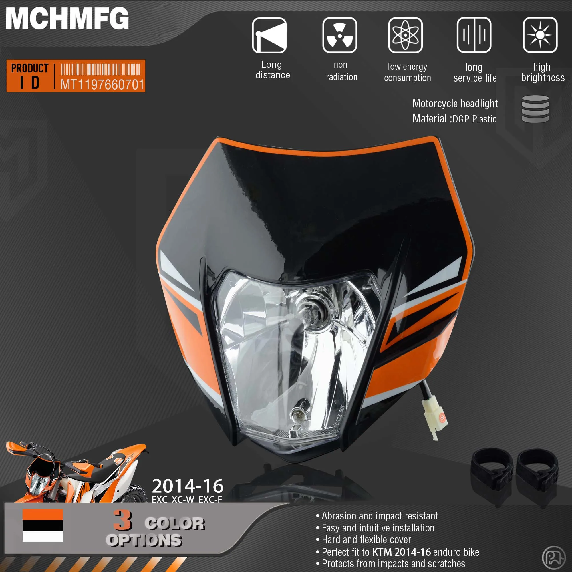 MCHMFG фара с наклейкой для KTM SX F EXC XCF SMR 2014 2015 2016 Мотоцикл Dirt Bike MX Enduro Supermoto |