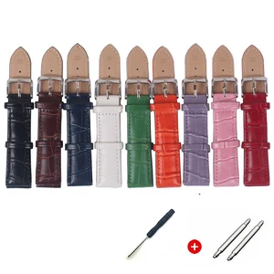 Ремешок для часов, кожаный, черный, 121416182022 мм