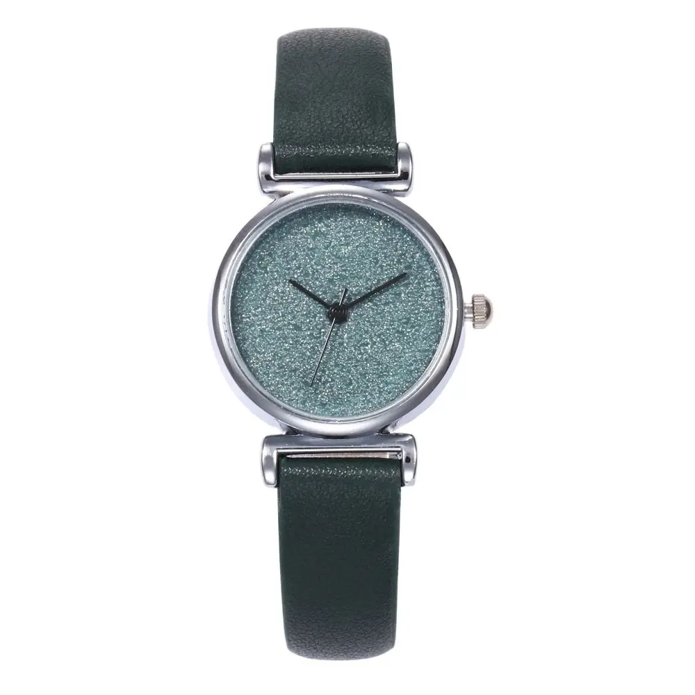

New fashion watch Korean fashion thin leather belt ladies watch trendy frosted starry sky small dial casual quartz watch