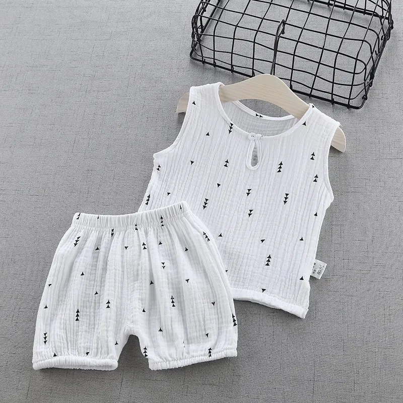 

Летние комплекты одежды для маленьких девочек и мальчиков, наряд для новорожденных, комплекты одежды, жилет, футболка + шорты, комплекты для ...