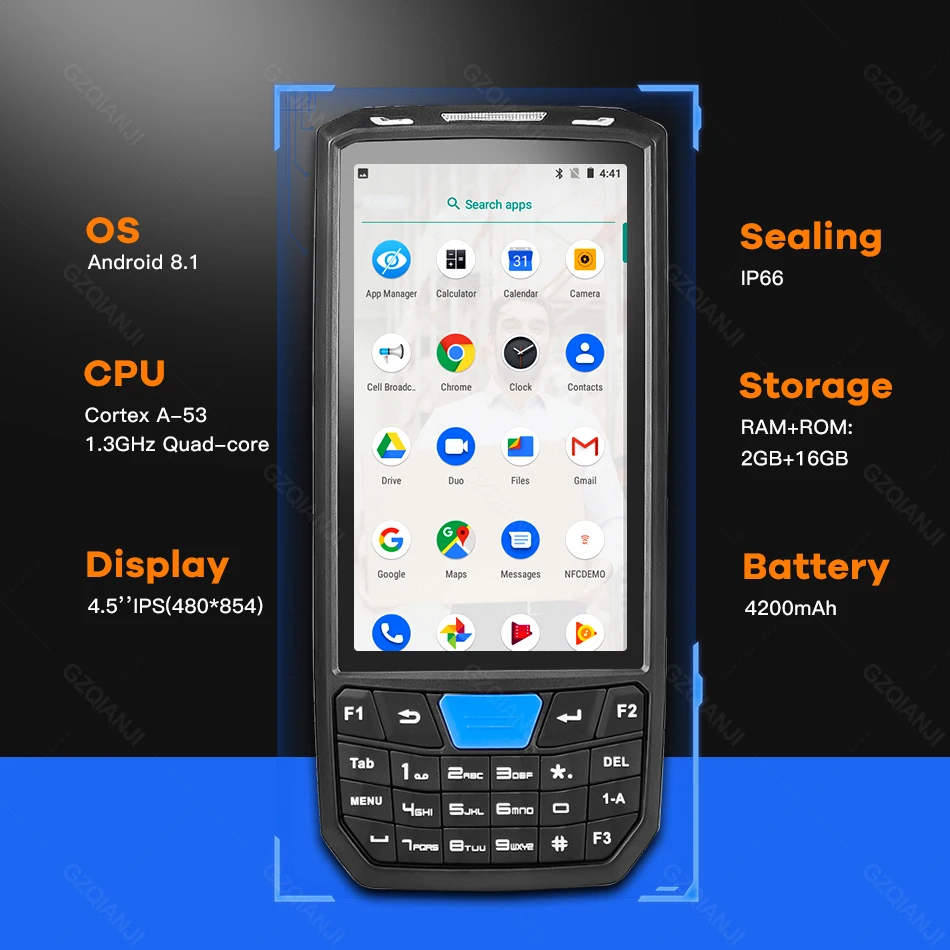 Android 8 1 PDA Прочный портативный терминал сборщик данных для склада 1D 2D QR сканер