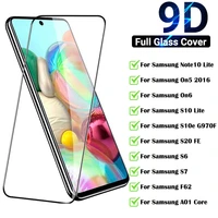 9d full protective glass for samsung s20 fe tempered glass note 10 s10 s10e lite on5 on6 s20 fe s6 s7 a01 core screen protector