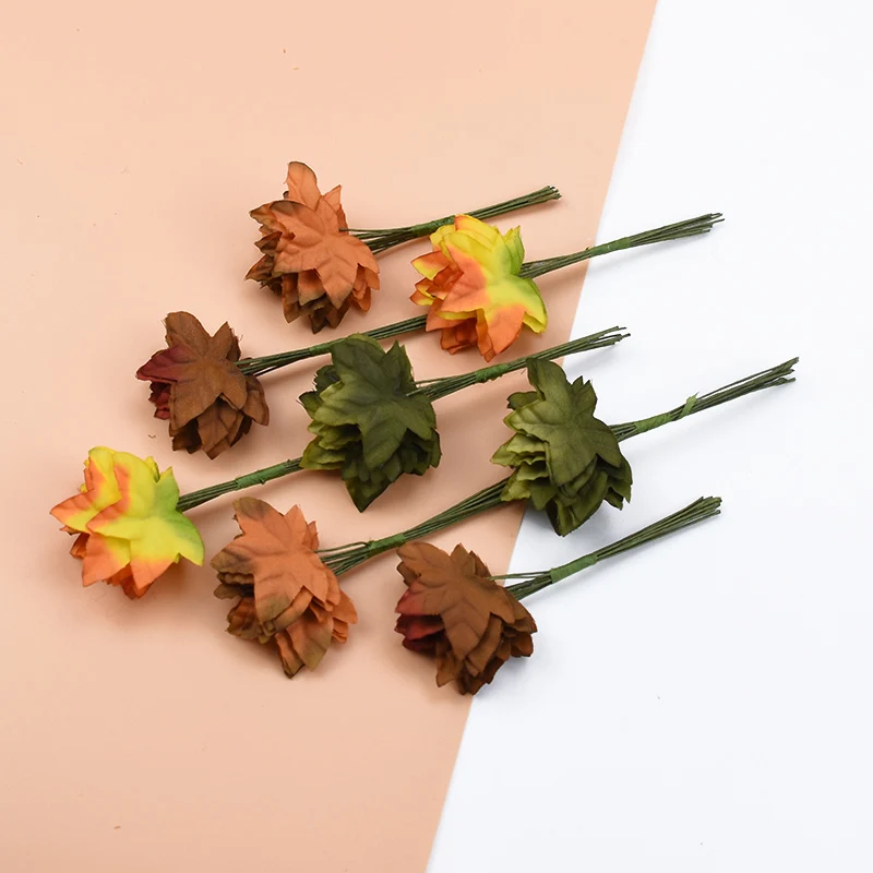 12 шт. недорогие рождественские украшения в виде листьев для дома гирлянда