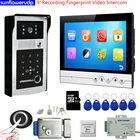 Видеодомофон, 32 ГБ, 9 дюймов, с функцией записи отпечатков пальцев, для дома, с электронным дверным замком
