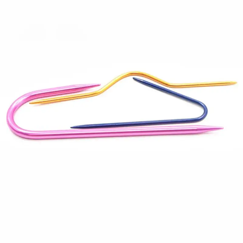 3 шт./лот изогнутые крючки для вязания алюминиевые спицы булавки шарфа свитера