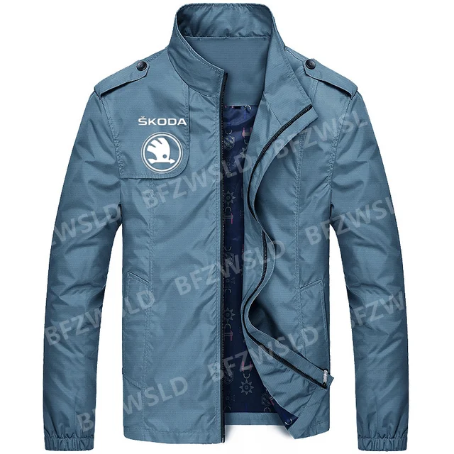 

2021 New Jackets for skoda Car Logo Print Man Casual Windbreaker Harajuku Slim Fashion Motorcycle Racing Jacket Coats Tops ji
