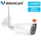 Наружная цилиндрическая IP-камера Vstarcam 1080P, 2 Мп, Wi-Fi, камера видеонаблюдения, сирена движения, сигнализация IP66, Водонепроницаемая ИК-камера видеонаблюдения