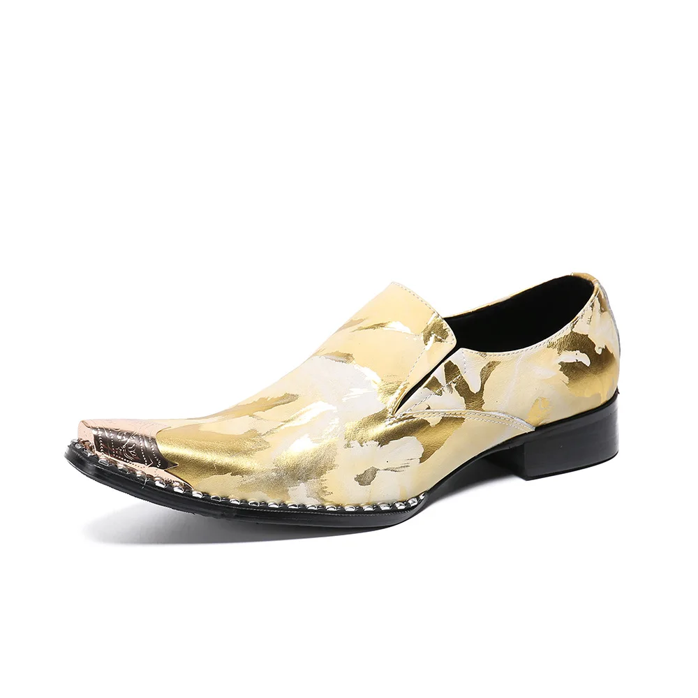 

Designer Men Dress Shoes Genuine Leather Slip On Men's Shoe For Suit Black Office Party Formal Man Wedding Shoes