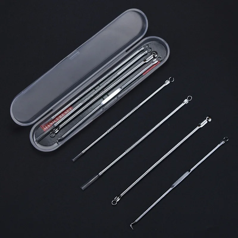 4 шт./компл. игла для удаления прыщей Нержавеющая сталь Blackhead инструмент пятен