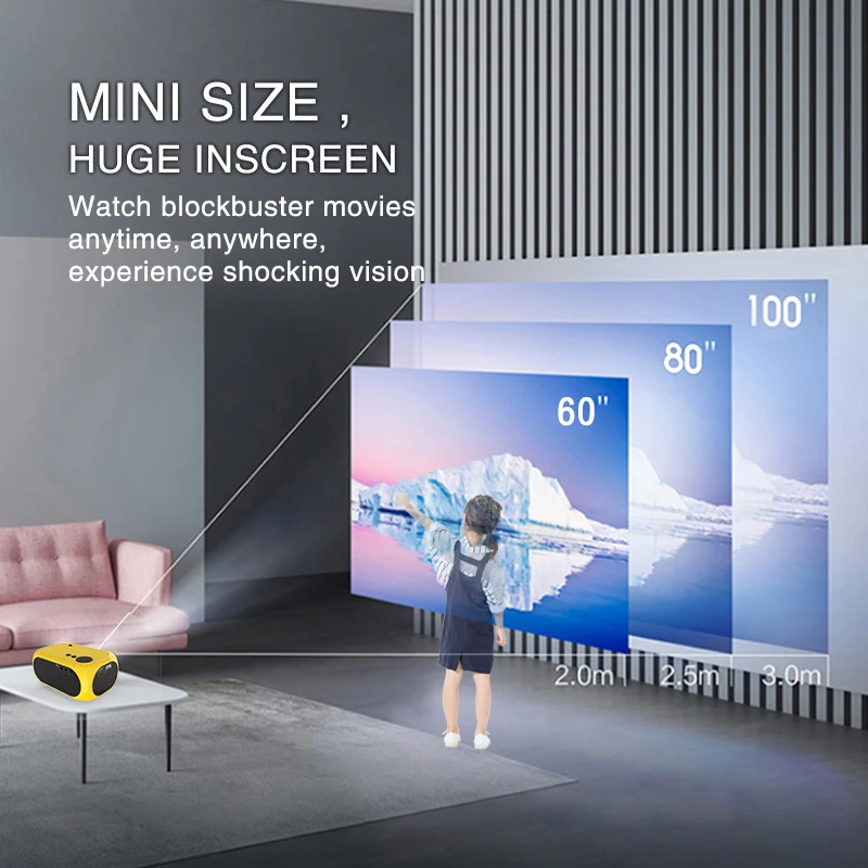 Мини-проектор Salange M24 светодиодный проектор совместимый с TF-картой HDMI USB 640*480P