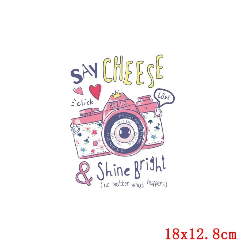 Симпатичные нашивки для камеры Prajna переводные наклейки с помощью утюга одежды