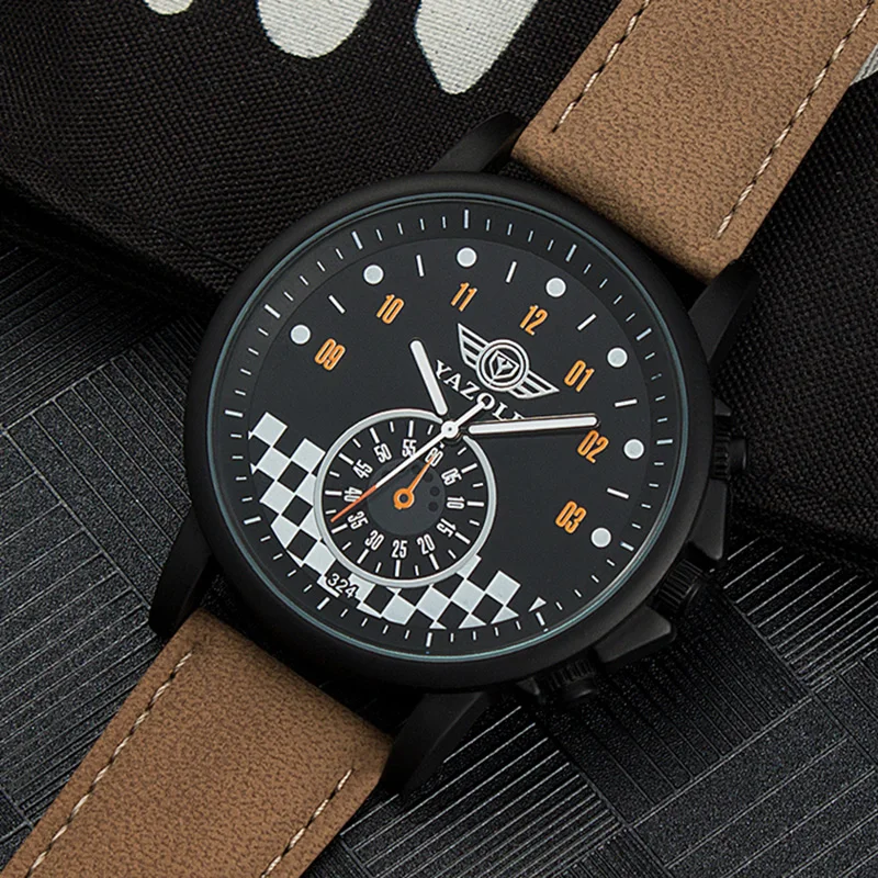 Популярные мужские часы 2019 роскошные модные водонепроницаемые Saati с кожаным