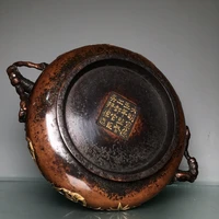 LaoJunLu Red Copper Gilt High Relief Bamboo Incense Burner Ornaments Imitation antique bronze masterpiece collection of