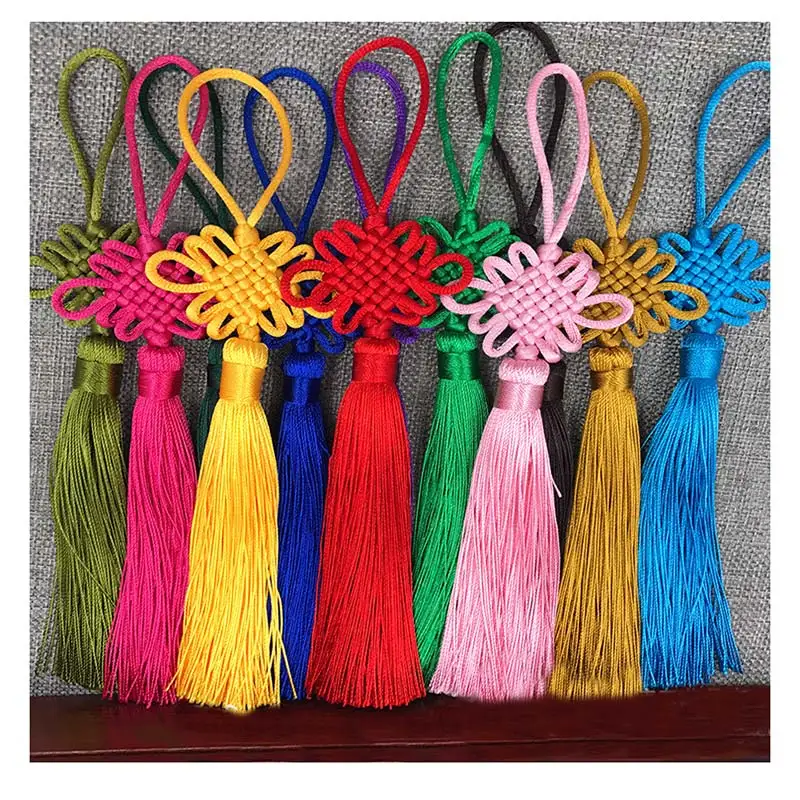 12pcs/lot Chinese Knot Tassel Silk Fringe Bangs Flower Tassel Trim Decorative Garment For Curtains Home Decoration Accessories