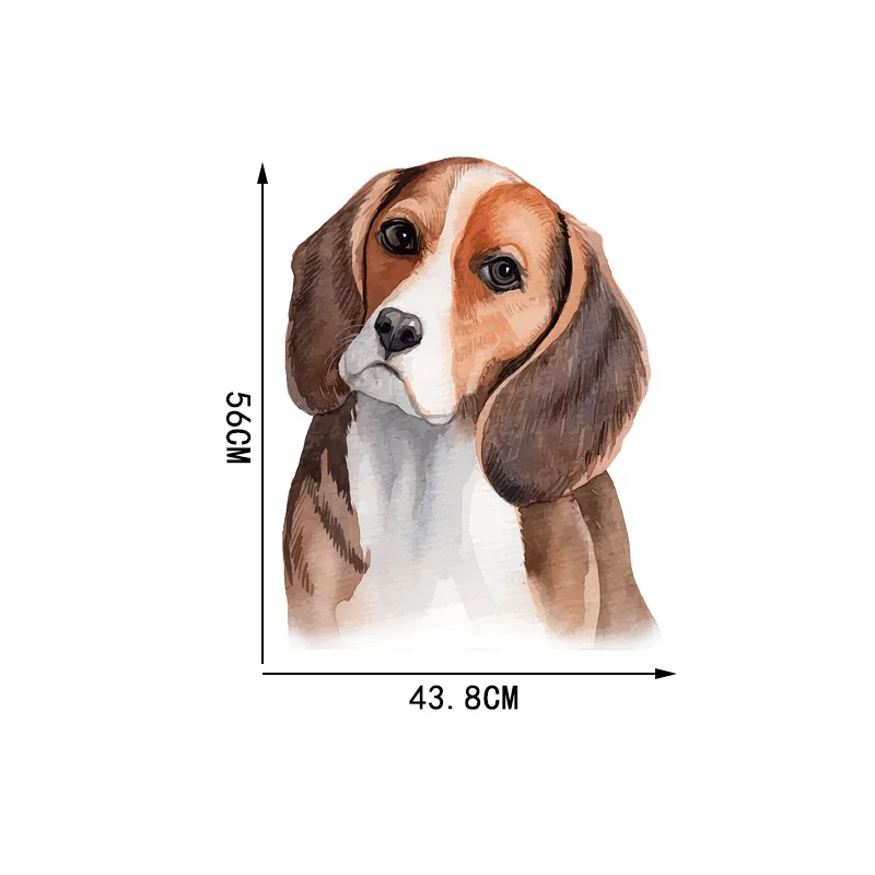 

YOJA 43.856CM Hand Drawn Beagle Portrait Art Wall Stickers Mural Cartoon Home Room Decoration 8WS0376