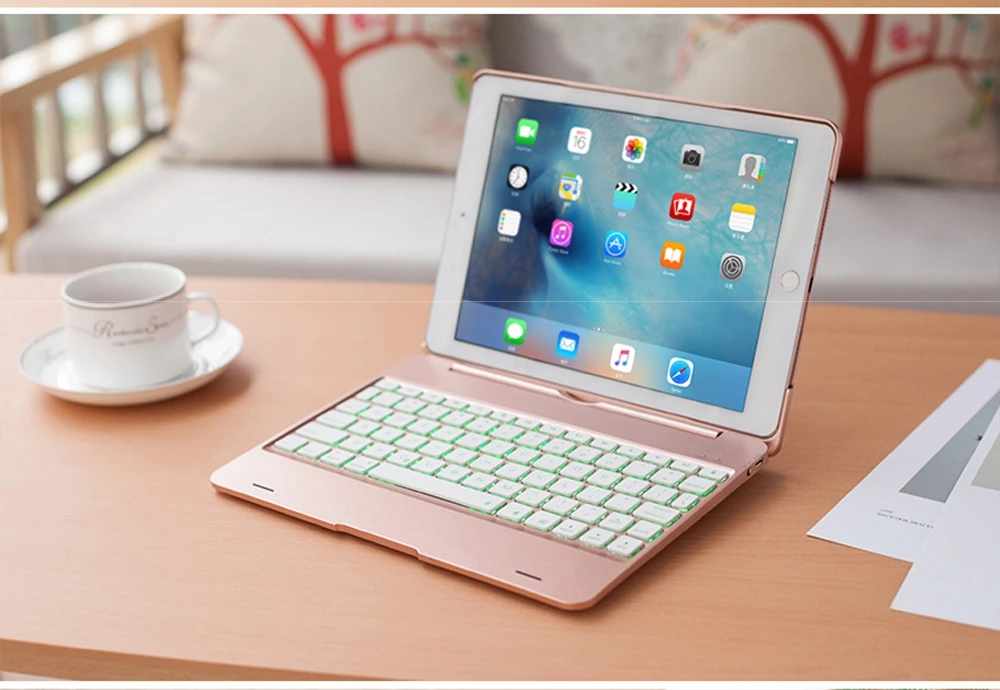 Съемный магнитный слот и bluetooth-клавиатура, 7 цветов, чехол с подсветкой для Apple iPad 9,7 Air 2 5 6 Pro 9,7