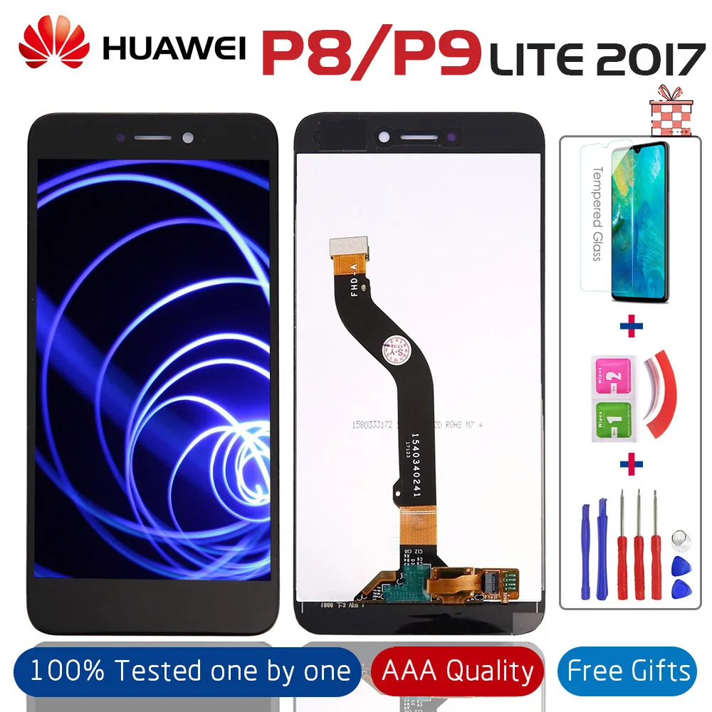 100% протестированный ЖК дисплей для HUAWEI P9 Lite 2017 экран Запасные части P8 lite PRA LX1