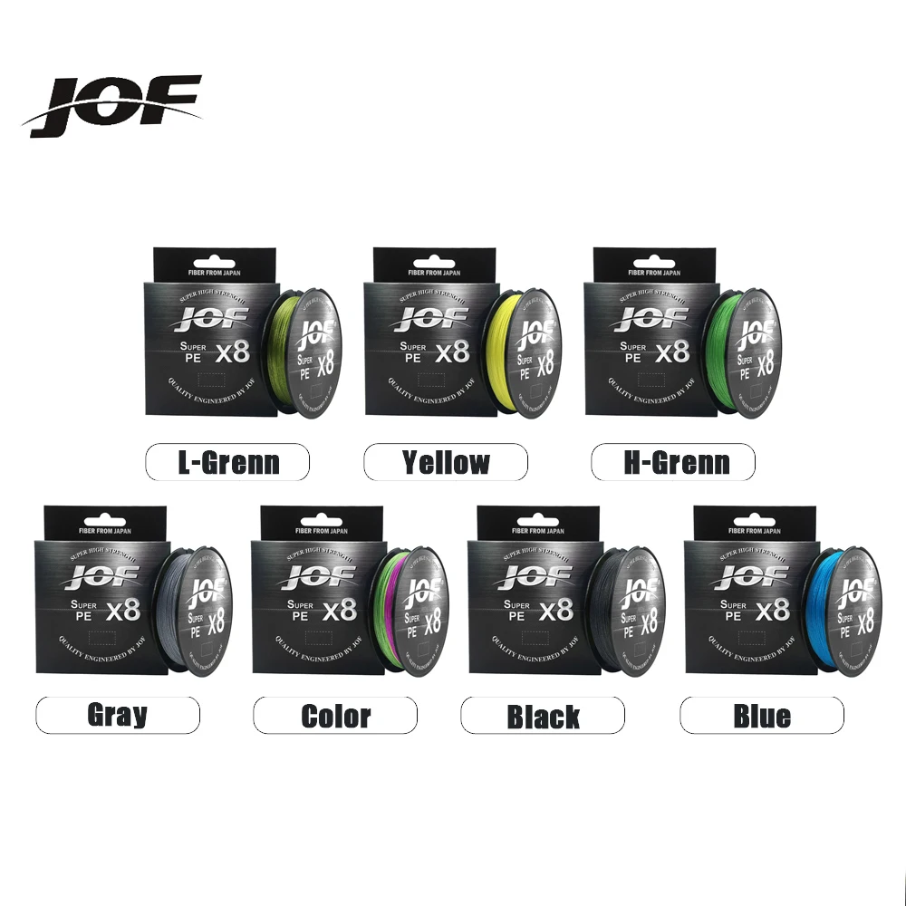 

JOF 8 Strands 150M 300M 500M Braided Fishing Line MultiColor Multifilament Saltwater PE Line Carp Fishing15 20 30 40 60 80 100LB