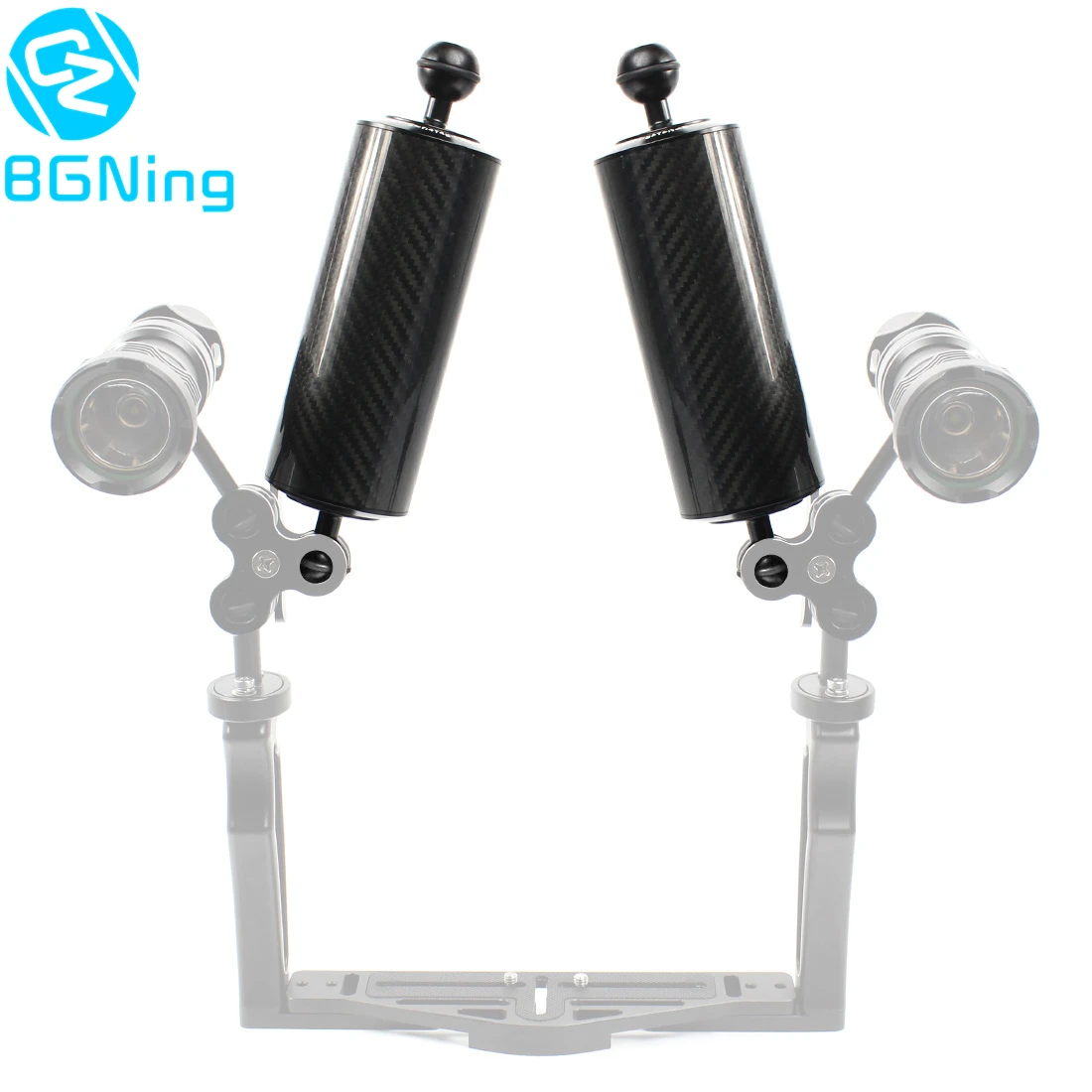 

BGNing Upgrade Carbon Fiber Float Buoyancy Extension Arm Dual Ball 1inch with Clip Adapter for Gopro for OSMO Action SLR Cameras