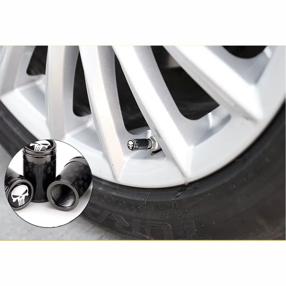 Колпачки для клапанов шин (4 шт./компл.) Медь + углеродное волокно универсальные