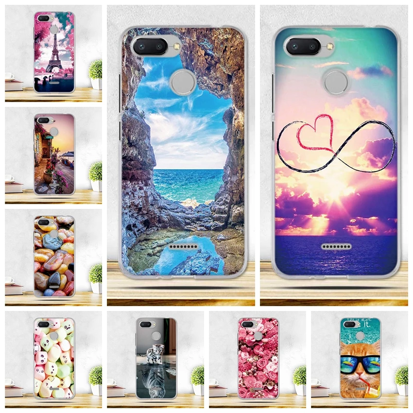 Роскошный чехол для Xiaomi Redmi 6 Мягкая силиконовая задняя крышка Redmi6 тонкий из ТПУ