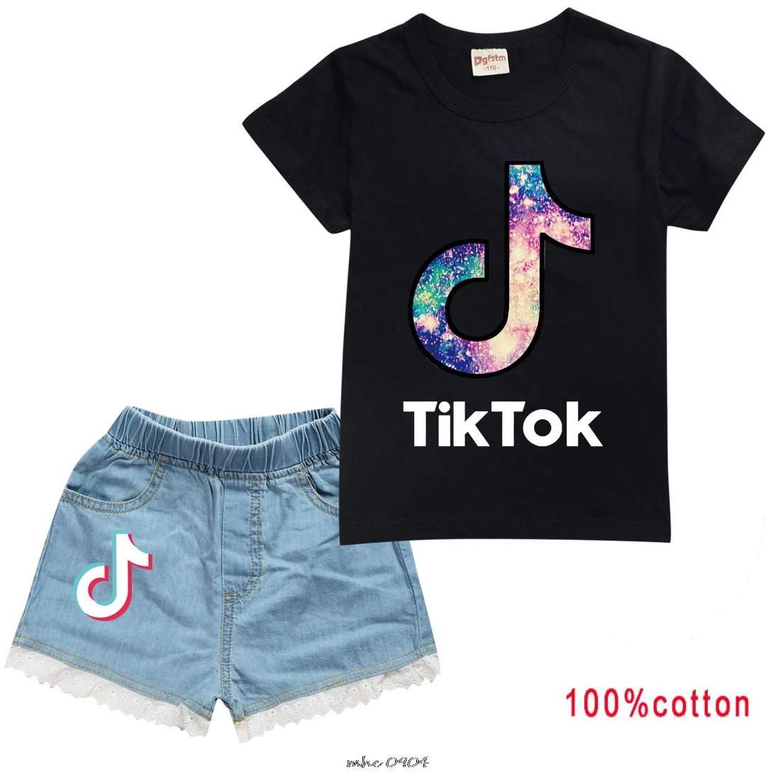 Футболка Tik Tok комплект из двух предметов спортивный костюм рубашка с коротким