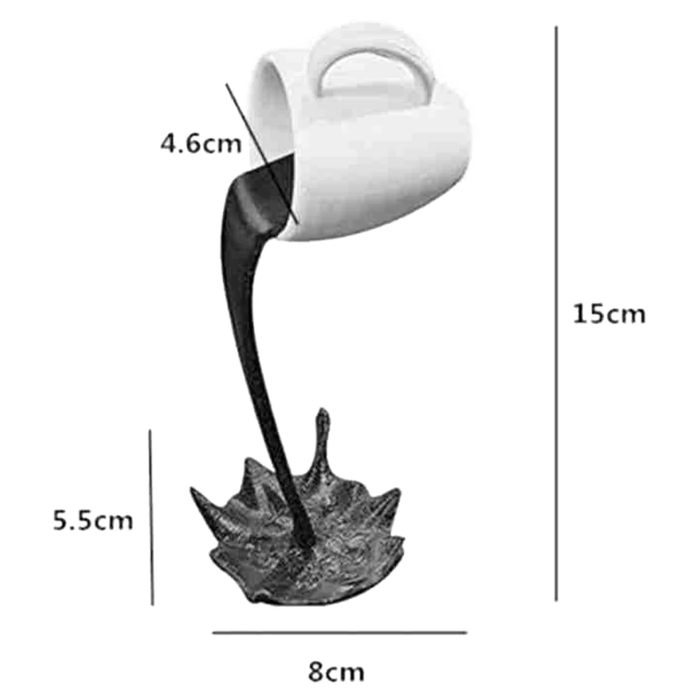 

New floating cup sculpture pouring liquid coffee mug art decoration home gift