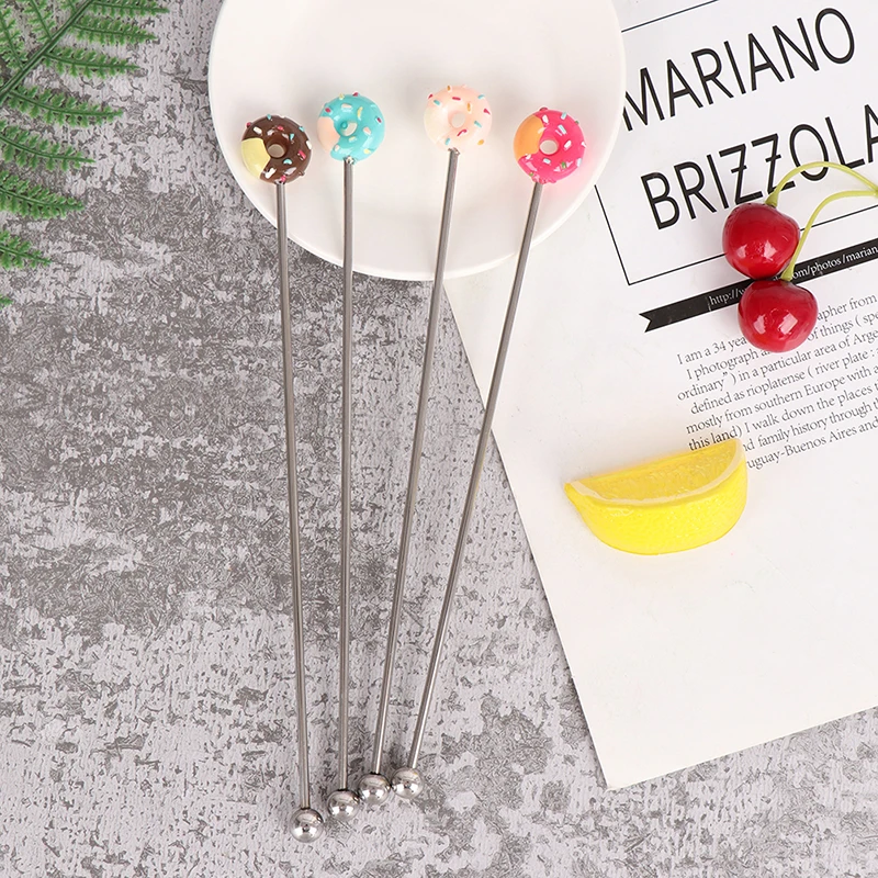

Donut Shape Stainless Steel Swizzle Stick Round Head Mixing Cocktail Coffee Stirrers Wine Drink Bar Accessories