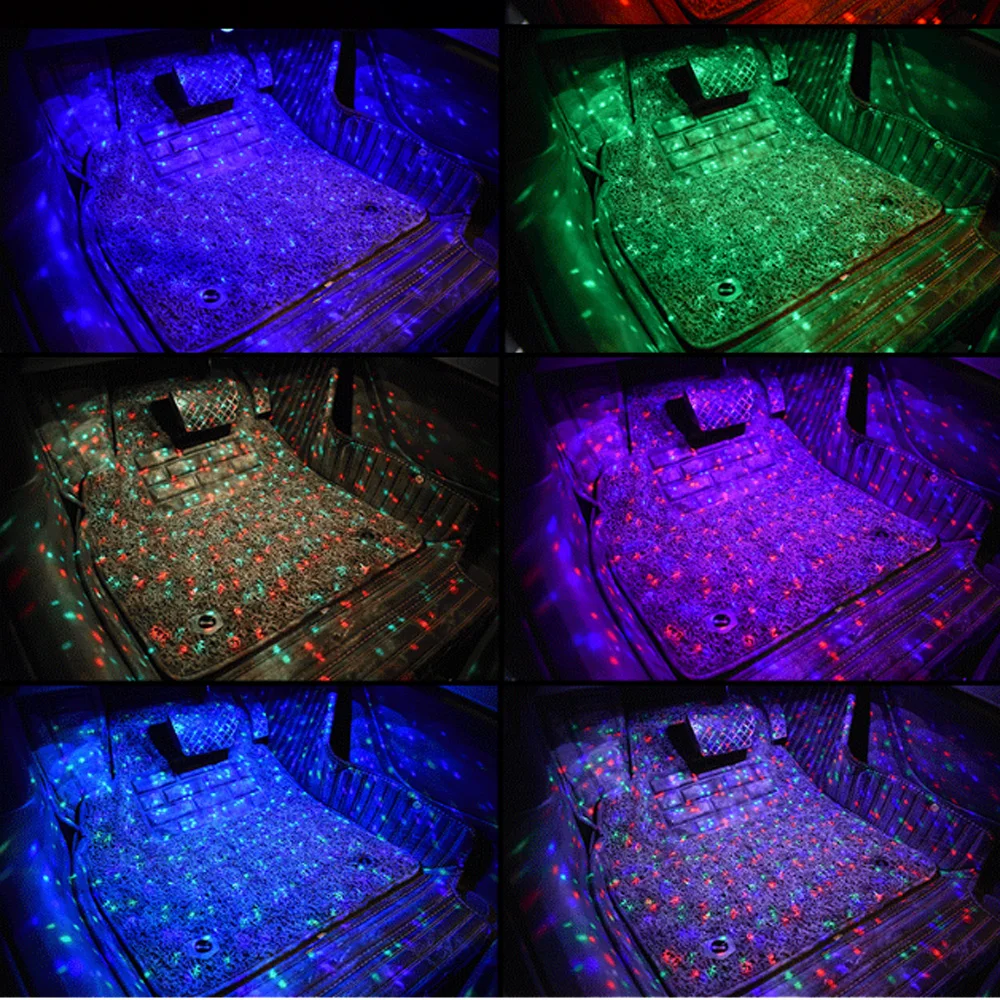 

Full of stars in the car, one for four car soles modified colorful voice-activated LED decorative atmosphere light