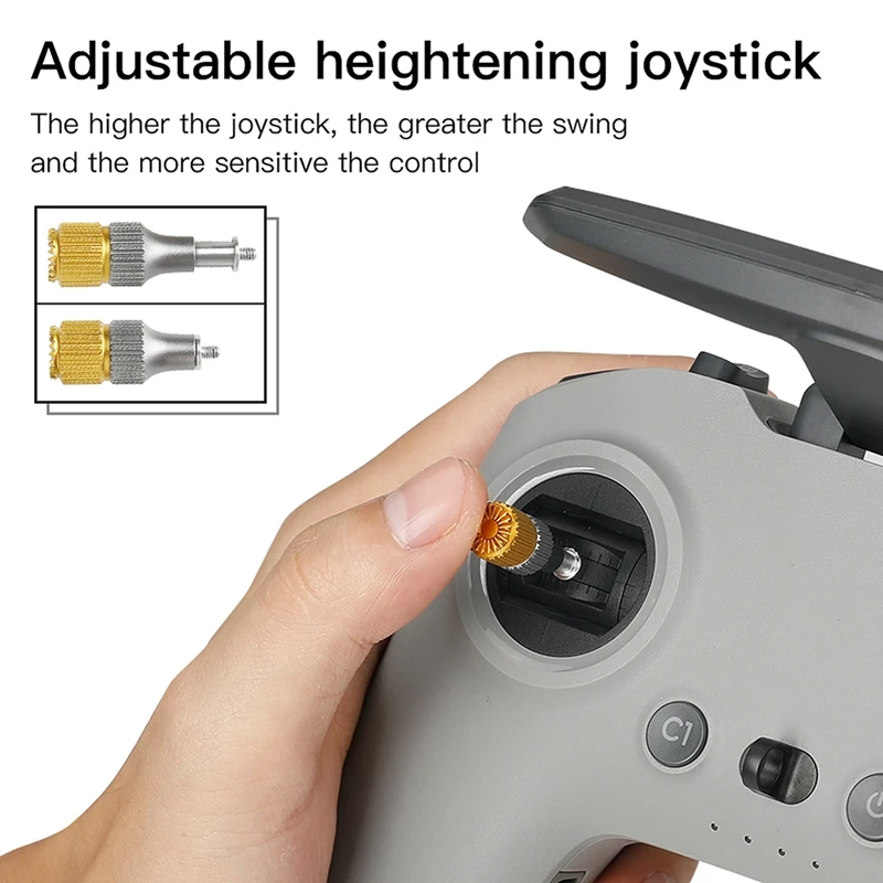

for DJI FPV Remote Controller Sticks Extended Joystick Aluminum Alloy Adjustable Increase Thumb Rocker
