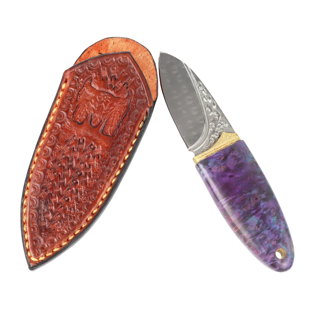 MASALONG импортные Дамасские оливковые фиксированные лезвия прямой нож Открытый