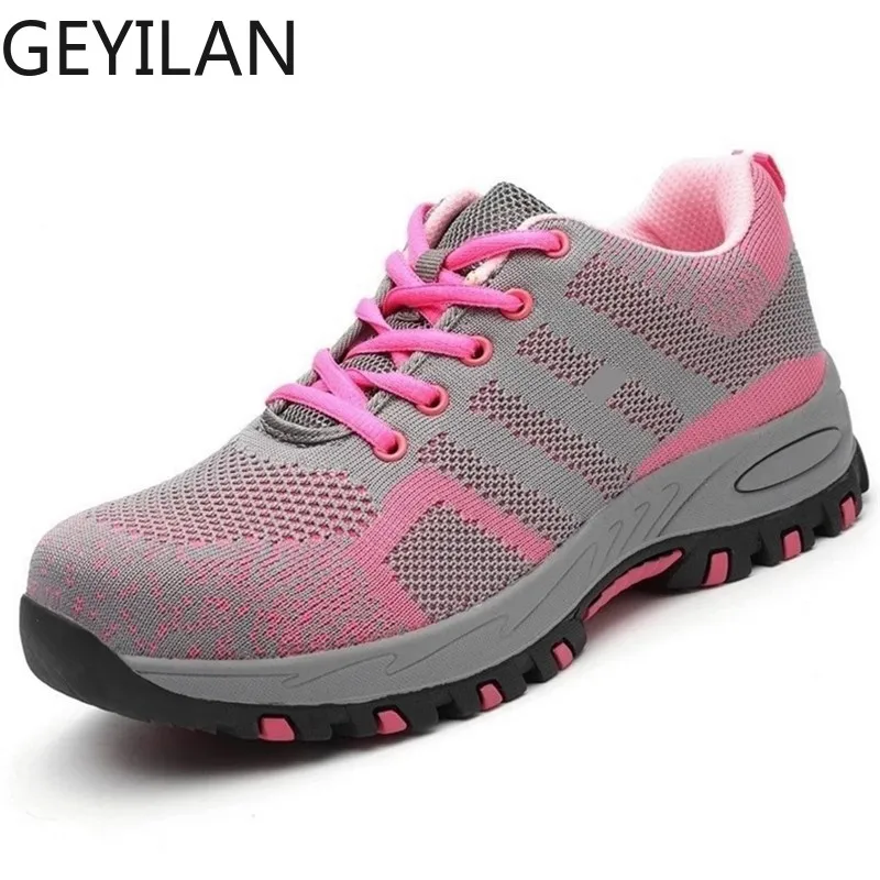 

Women Steel Toe Safety Shoes Proof Work Boots Breathable Sneakers Comfortable Anti-smashing Anti-piercing Industrial Shoes Woman