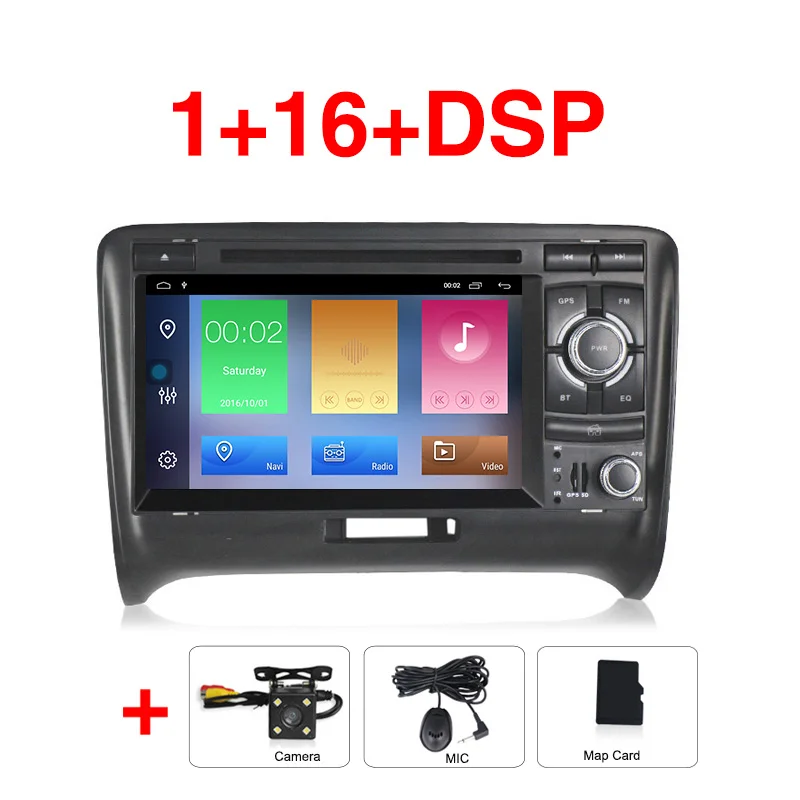 MEKEDE HD 1024x600 Android 9 2 DIN автомобильный DVD gps для Audi TT MK2 8J 2006 2007 2008 2009 2010 2011 2012 мультимедийный плеер радио - Цвет: 16G