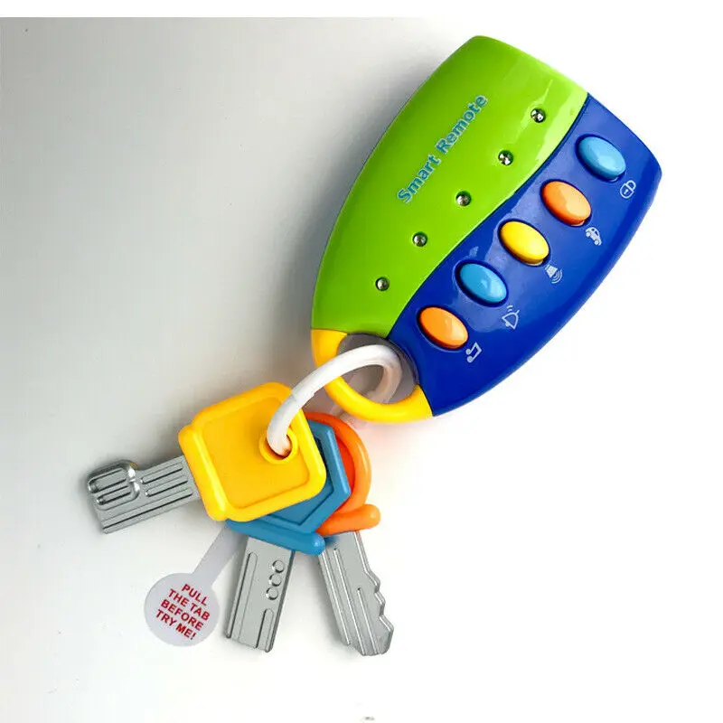 2019 Newest Hot Baby Car Key kids Musical Keys Baby's Sound and Light Pretend Toy Keychain