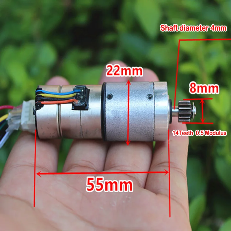 Микро 2 фазный 4 проводной шаговый двигатель с планетарным редуктором шаговым и