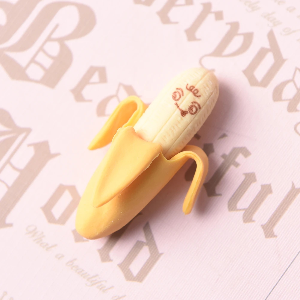 

2PCS/set Banana Eraser Fruit Pencil Rubber For Kids School Supplies Student Office Stationery