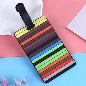 Новый креативный узор с буквами, милые ярлыки на чемодан, мультяшный стиль, модный силиконовый портативный дорожный ярлык, аксессуары для путешествий