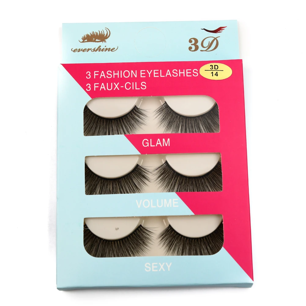 Eyelashes 3D Mink False Lashes Thick long HandMade Fake Makeup Eyelash kit beautiful package #3D-14 | Красота и здоровье
