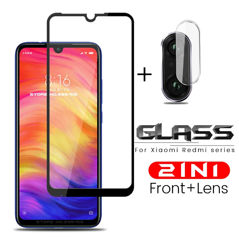 2 в 1 пленка для объектива камеры и защита экрана закаленное стекло Xiaomi POCO X3 Redmi Note 7